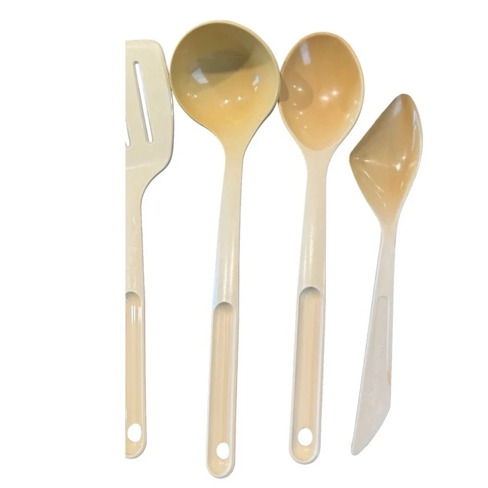 Vintage Tupperware 7 Piece Kitchen Utensil Set Almond Cream 1813 1814 1816